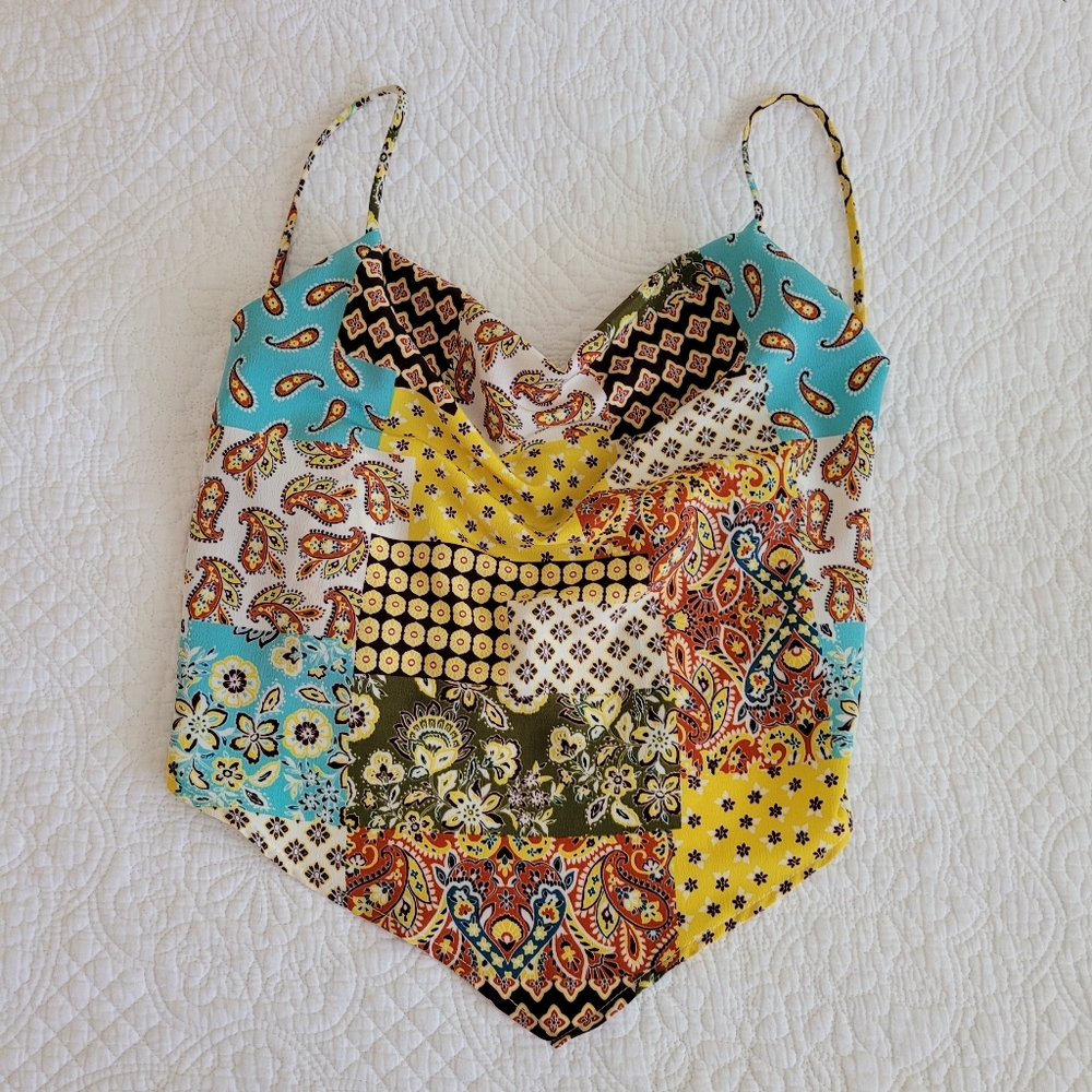 Junior's Fashion bandana crop top sz medium